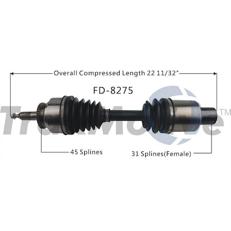 Surtrack Axle Cv Axle Shaft, Fd-8275 FD-8275